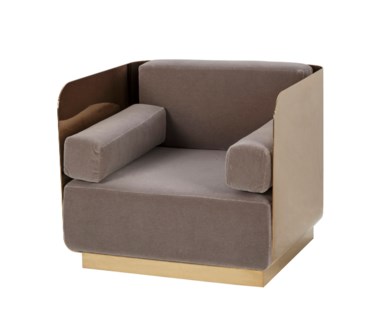 Vinci Occasional Chair - Mohair / Mirrored Brass (UK)